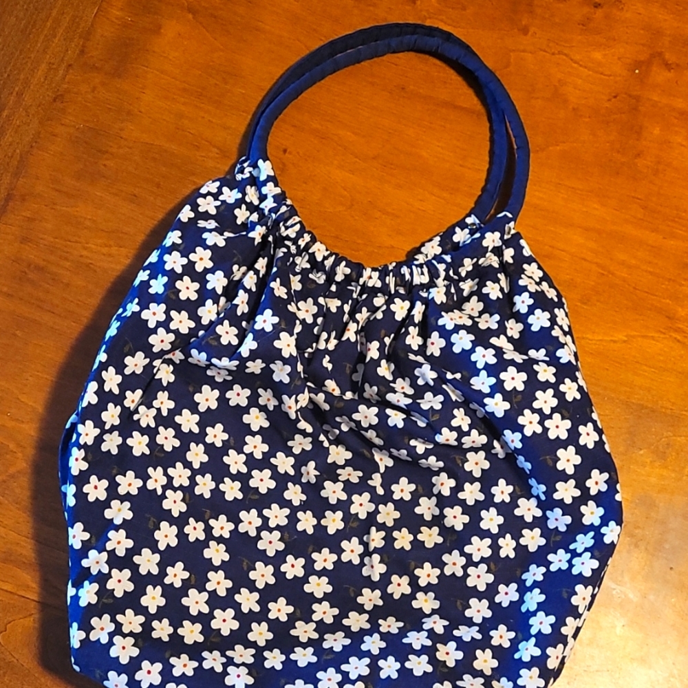 Navy Flowered Purse